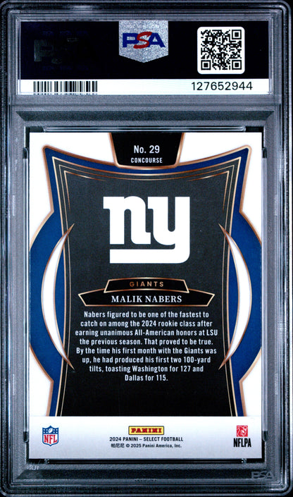Graded 2024 Panini Select Malik Nabers #29 Rookie RC Football Card PSA 7 Near Mint