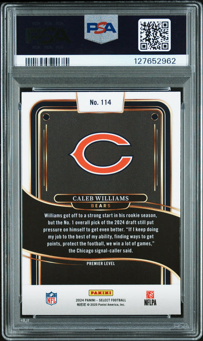 Graded 2024 Panini Select Caleb Williams #114 Rookie RC Football Card PSA 8 Near Mint