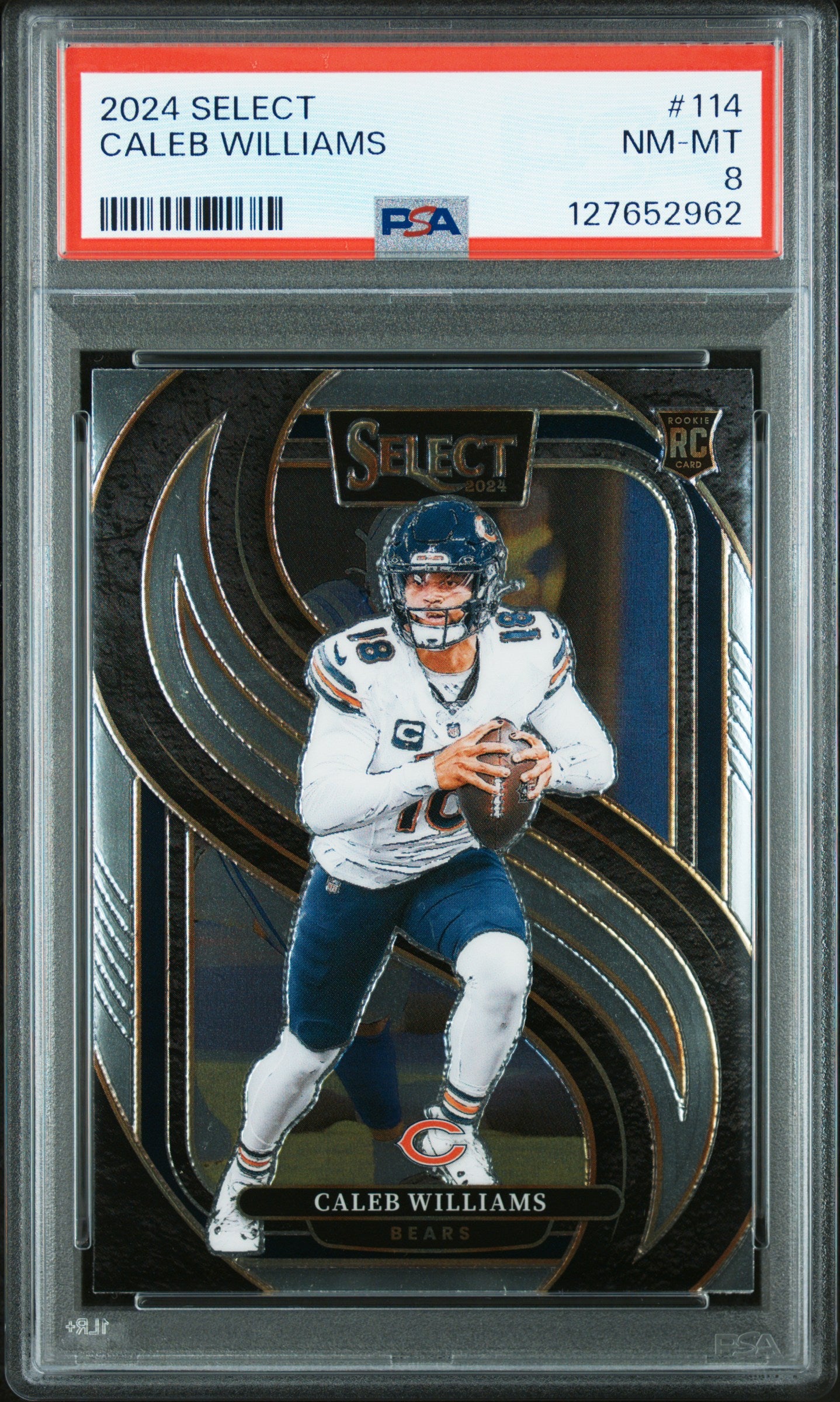Graded 2024 Panini Select Caleb Williams #114 Rookie RC Football Card PSA 8 Near Mint