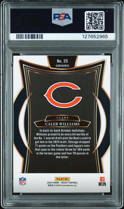 Graded 2024 Panini Select Caleb Williams #25 Rookie RC Football Card PSA 10 Gem Mint