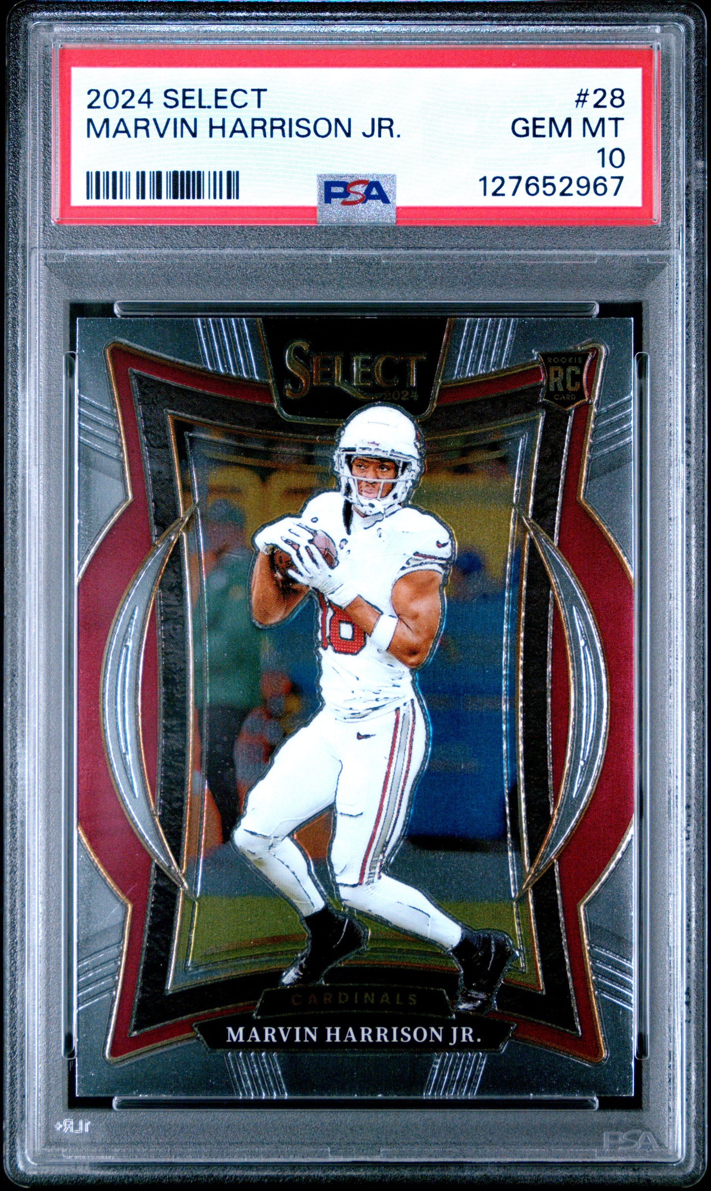 Graded 2024 Panini Select Marvin Harrison Jr. #28 Rookie RC Football Card PSA 10 Gem Mint