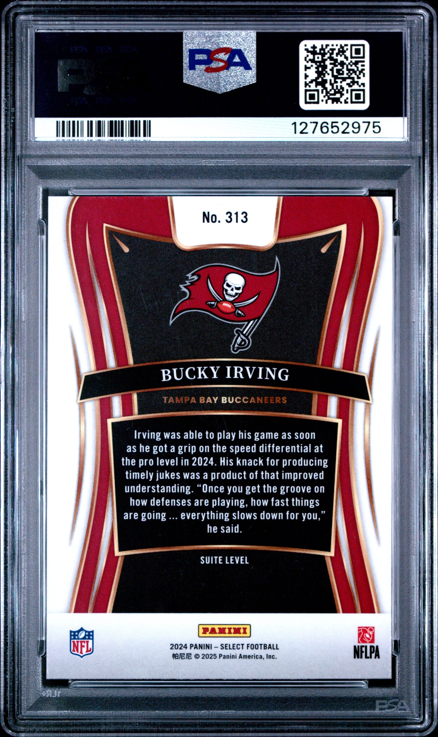 Graded 2024 Panini Select Bucky Irving #313 Rookie RC Football Card PSA 9 Mint