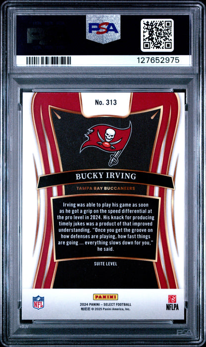 Graded 2024 Panini Select Bucky Irving #313 Rookie RC Football Card PSA 9 Mint