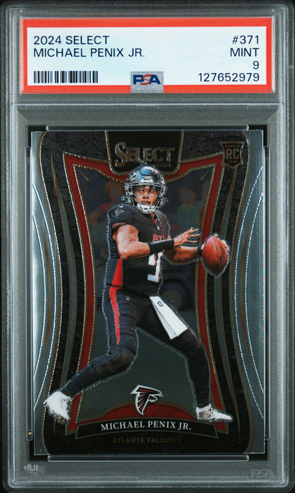 Graded 2024 Panini Select Michael Penix Jr. #371 Rookie RC Football Card PSA 9 Mint