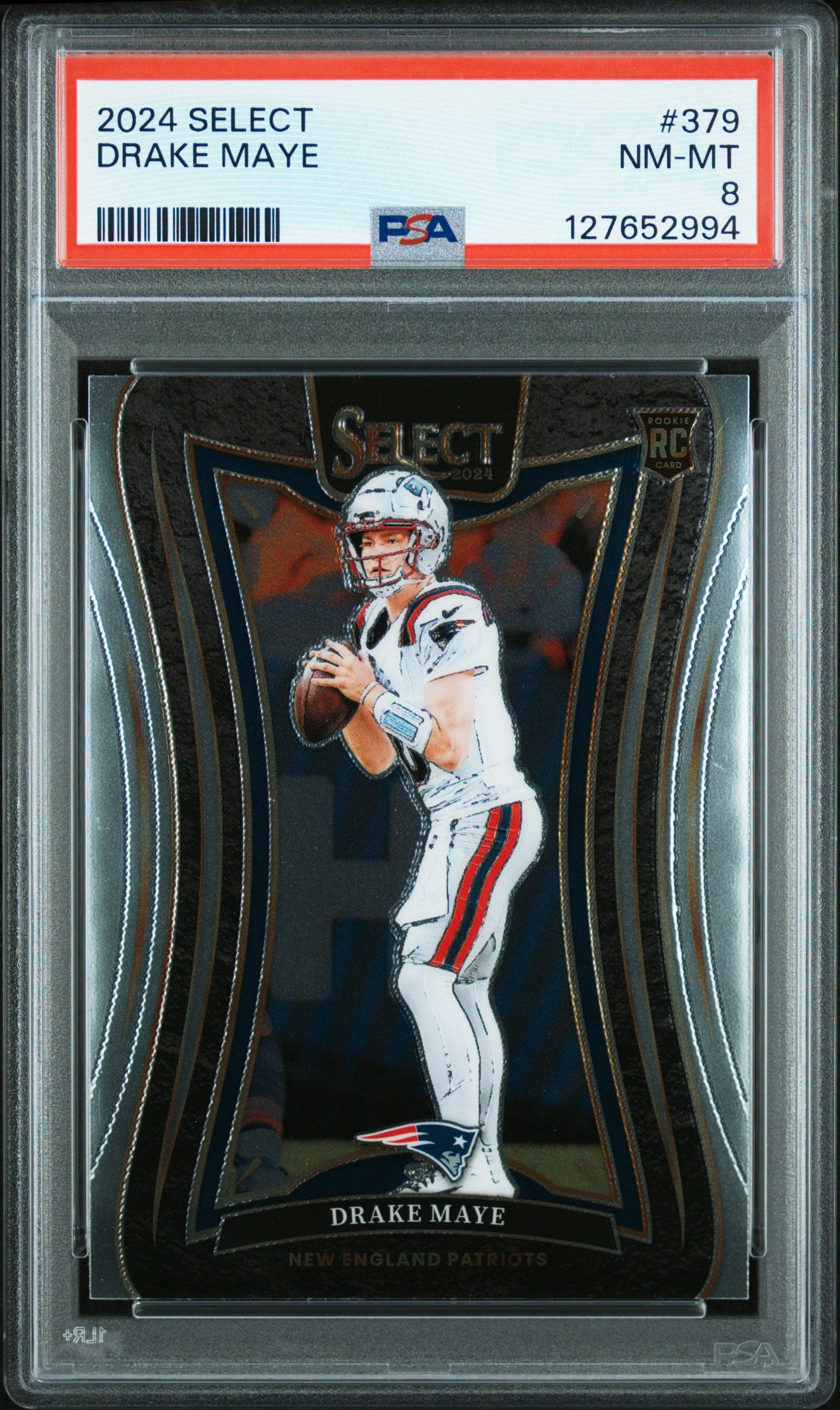 Graded 2024 Panini Select Drake Maye #379 Rookie RC Football Card PSA 8 Near Mint