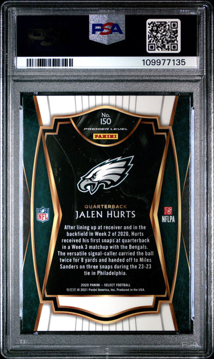 Graded 2020 Panini Select Jalen Hurts #150 Rookie RC Football Card PSA 9 Mint