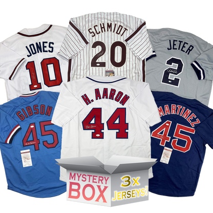 3x Hall of Famers Autographed/Signed Baseball Jerseys Mystery Box with PSA JSA or Beckett COA