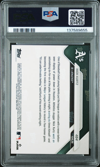 Graded 2025 Topps Now Nick Kurtz #464 Rookie RC Baseball Card PSA 10 Gem Mint