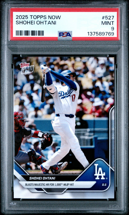 Graded 2025 Topps Now Shohei Ohtani #527 Baseball Card PSA 9 Mint