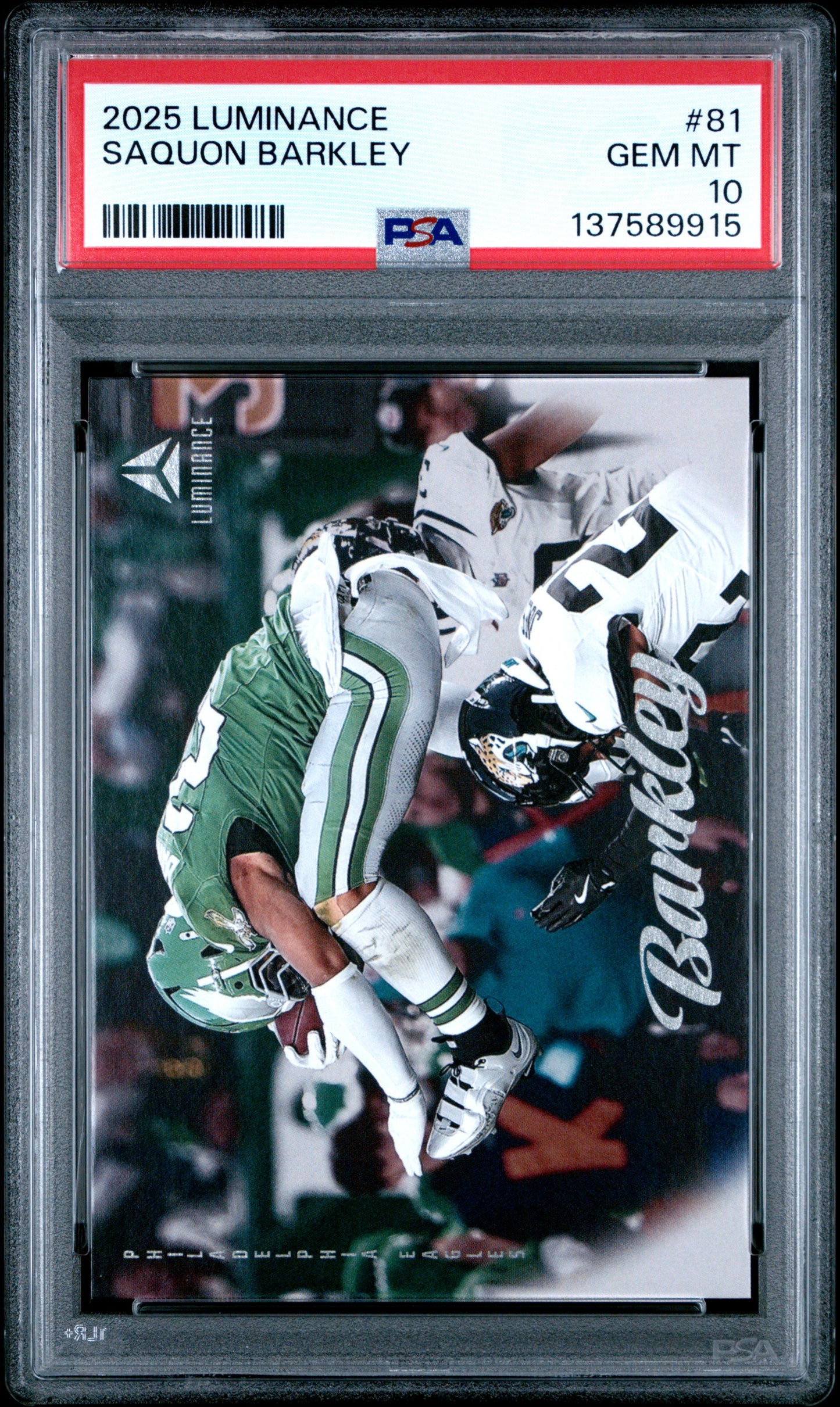 Graded 2025 Panini Luminance Saquon Barkley #81 Football Card PSA 10 Gem Mint