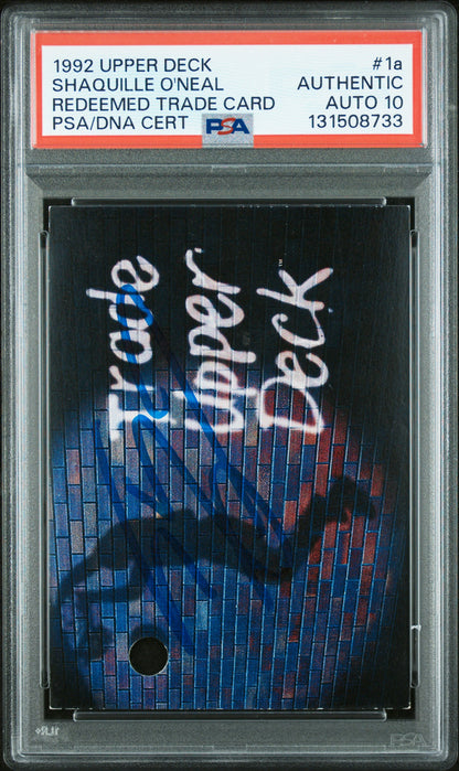 Graded 1992-93 Upper Deck Shaquille Oneal #1A Redemption Rookie RC Basketball Card PSA 10 Auto Grade Gem Mint