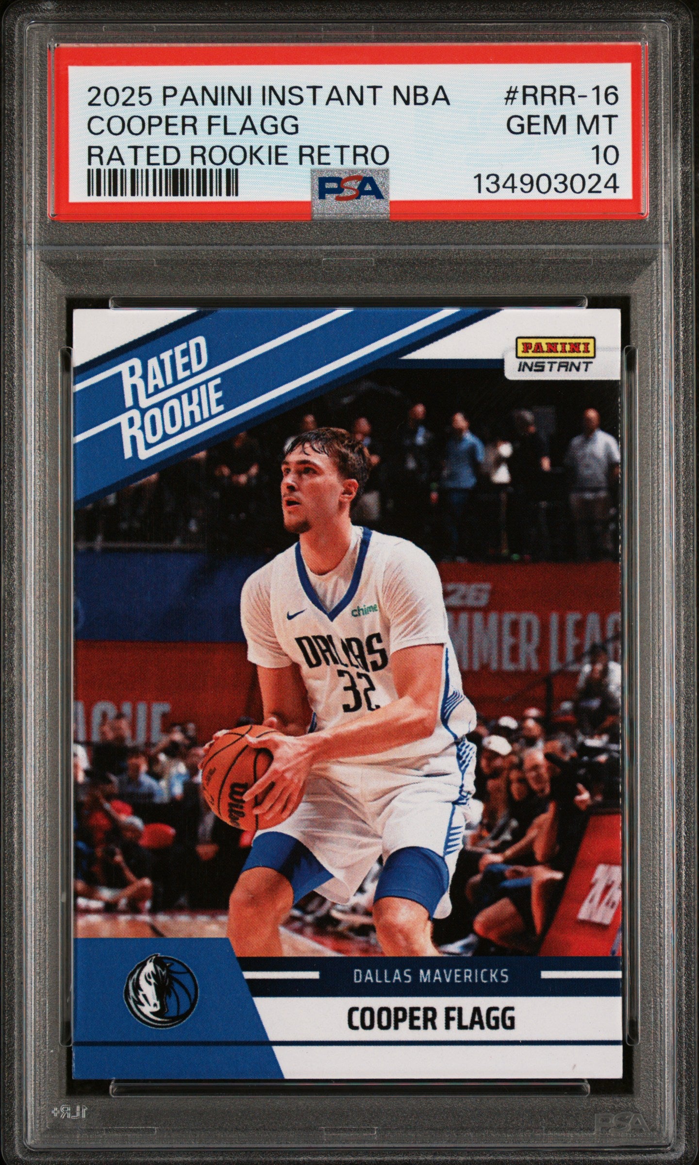 Graded 2025 Panini Instant Cooper Flagg #RRR16 Rated Rookie Retro Rookie RC Basketball Card PSA 10 Gem Mint