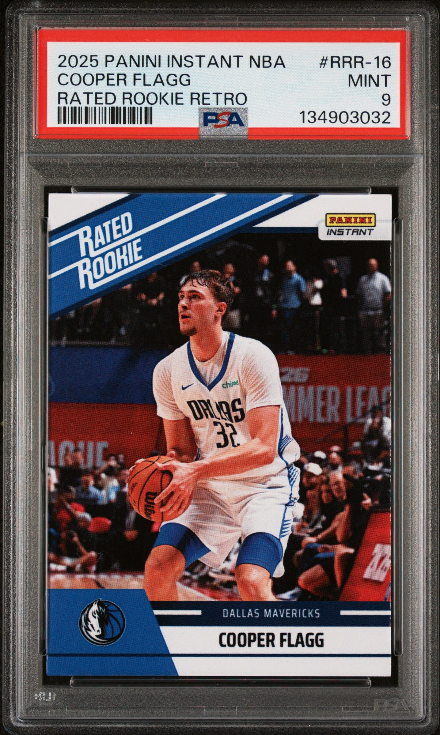Graded 2025 Panini Instant Cooper Flagg #RRR16 Rated Rookie Retro Rookie RC Basketball Card PSA 9 Mint