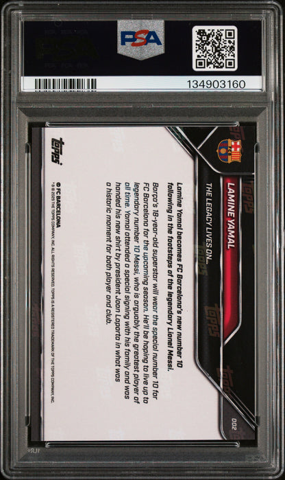 Graded 2025 Topps Now Lamine Yamal #2 FC Barcelona Soccer Card PSA 3 Very Good