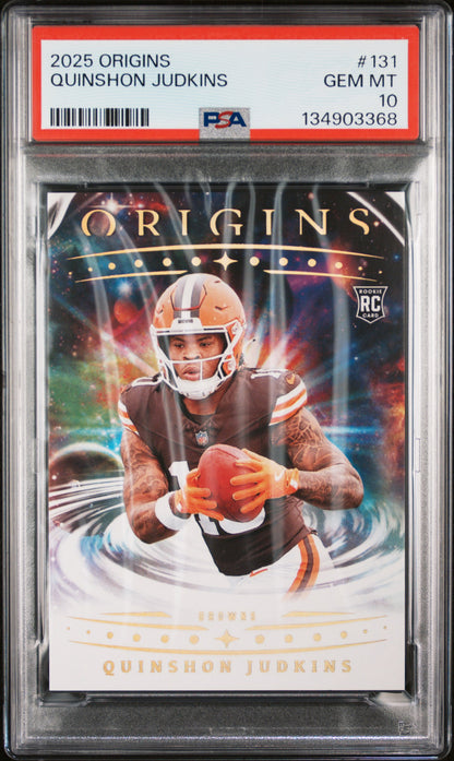 Graded 2025 Panini Origins Quinshon Judkins #131 Rookie RC Football Card PSA 10 Gem Mint