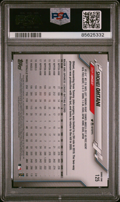 Graded 2020 Topps Complete Set Shohei Ohtani #125 Gold Stars Baseball Card PSA 9 Mint