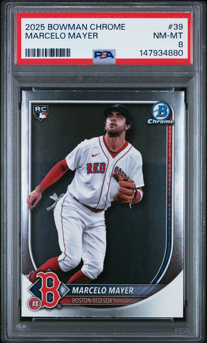 Graded 2025 Topps Bowman Chrome Marcelo Mayer #39 Rookie RC Baseball Card PSA 8 Near Mint