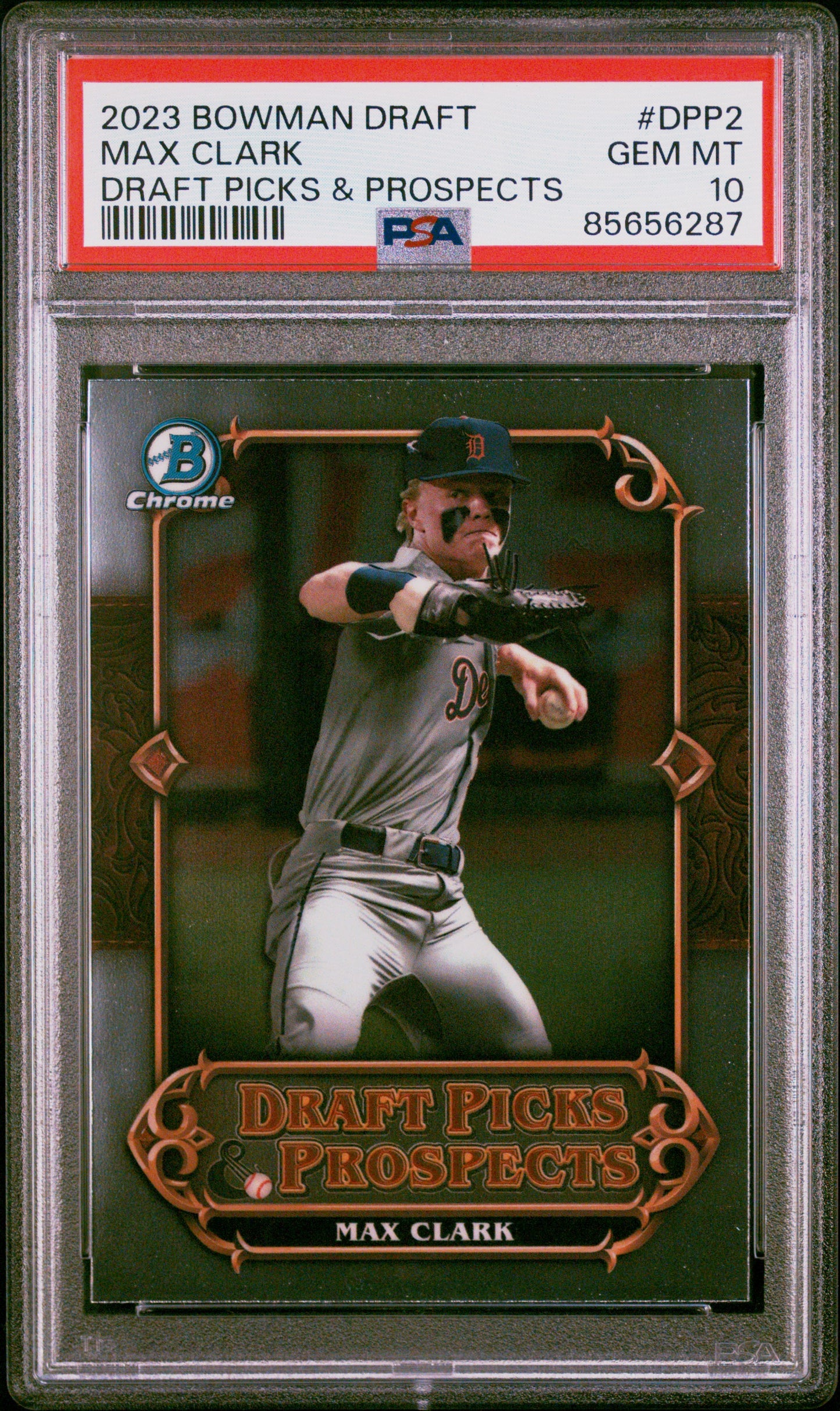 Graded 2023 Topps Bowman Draft Max Clark #DPP2 Draft Picks & Prospects Rookie RC Baseball Card PSA 10 Gem Mint