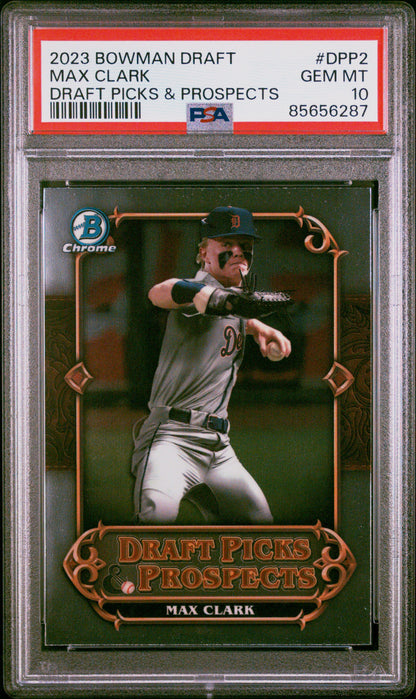 Graded 2023 Topps Bowman Draft Max Clark #DPP2 Draft Picks & Prospects Rookie RC Baseball Card PSA 10 Gem Mint