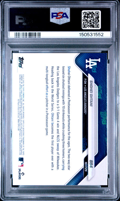 Graded 2025 Topps Now Shohei Ohtani #884 Baseball Card PSA 9 Mint