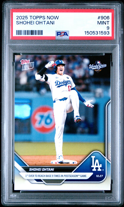 Graded 2025 Topps Now Shohei Ohtani #906 Baseball Card PSA 9 Mint