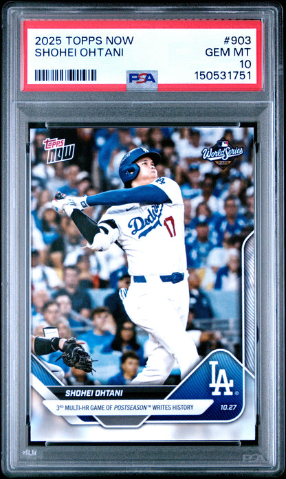 Graded 2025 Topps Now Shohei Ohtani #903 Baseball Card PSA 10 Gem Mint