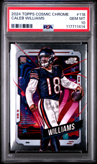 Graded 2024 Topps Cosmic Chrome Caleb Williams #118 Rookie RC Football Card PSA 10 Gem Mint