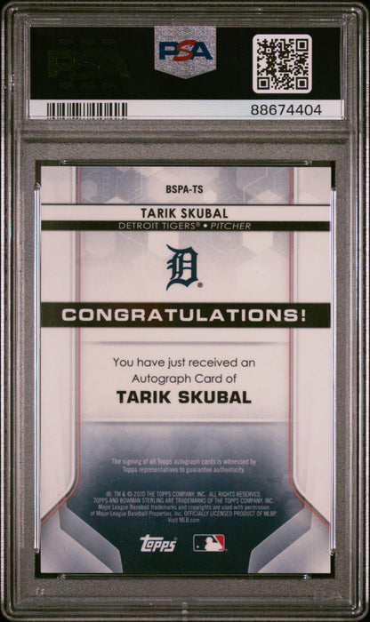 Graded 2020 Topps Bowman Sterling Tarik Skubal #TS Prospects Autographs Rookie RC Baseball Card PSA 10 Gem Mint