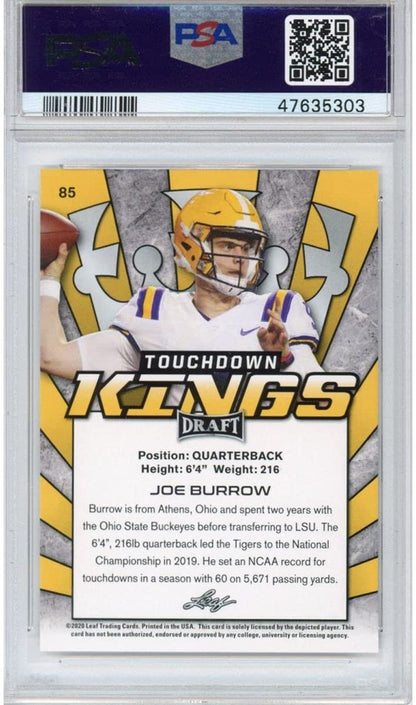 Graded 2020 Leaf Draft Joe Burrow #85 Rookie RC Football Card PSA 10 Gem Mint
