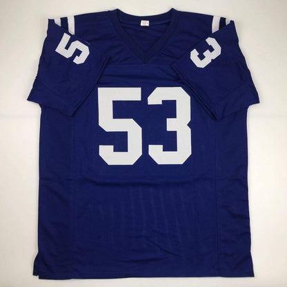 Autographed/Signed Darius Leonard Indianapolis Blue Football Jersey JSA COA