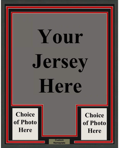 Framed Custom Frame Your Jersey 35x39 Professionally Framed & Matted Deluxe Framing with Photos Jersey Free Shipping