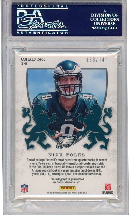 Graded 2012 Panini Rookies & Stars Nick Foles #14 Crusade Rookie RC Football Card PSA 10 Gem Mint