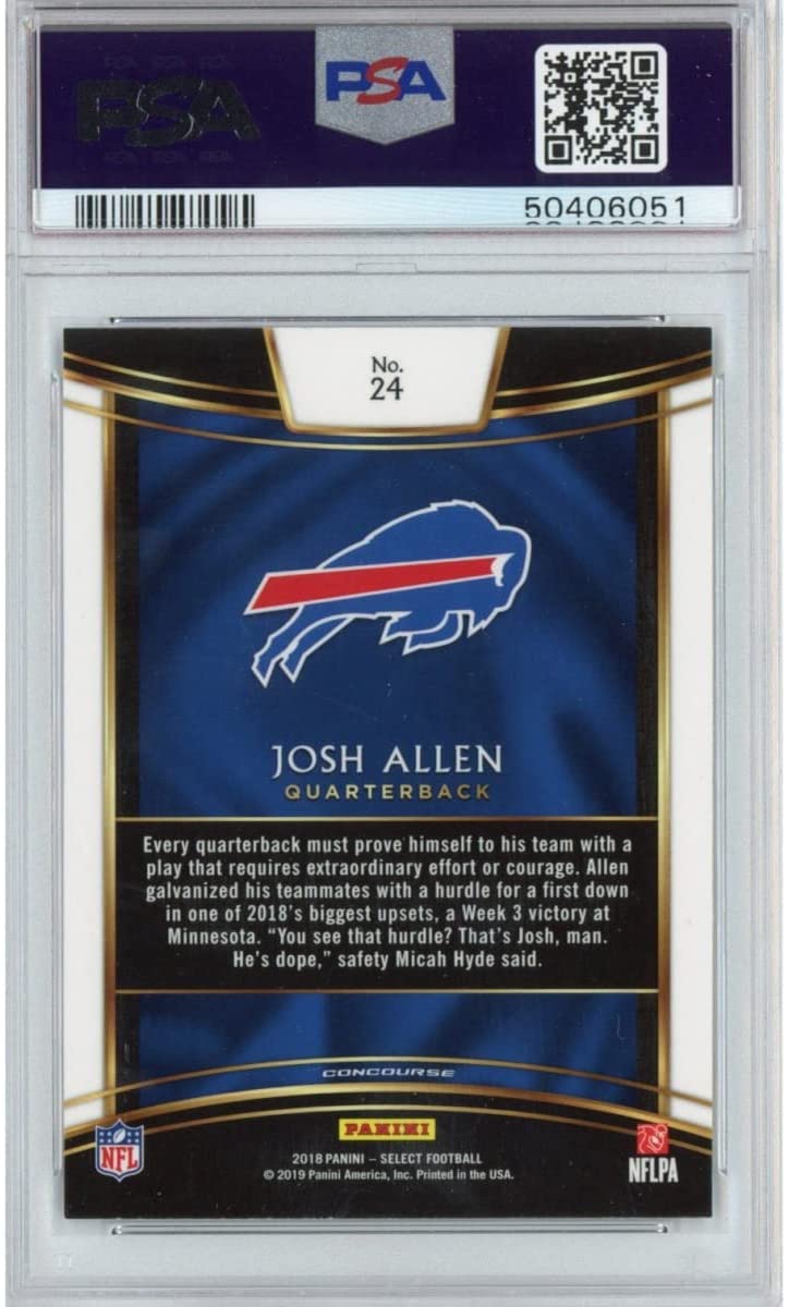Graded 2018 Panini Select Josh Allen #24 Rookie RC Football Card PSA 10 Gem Mint