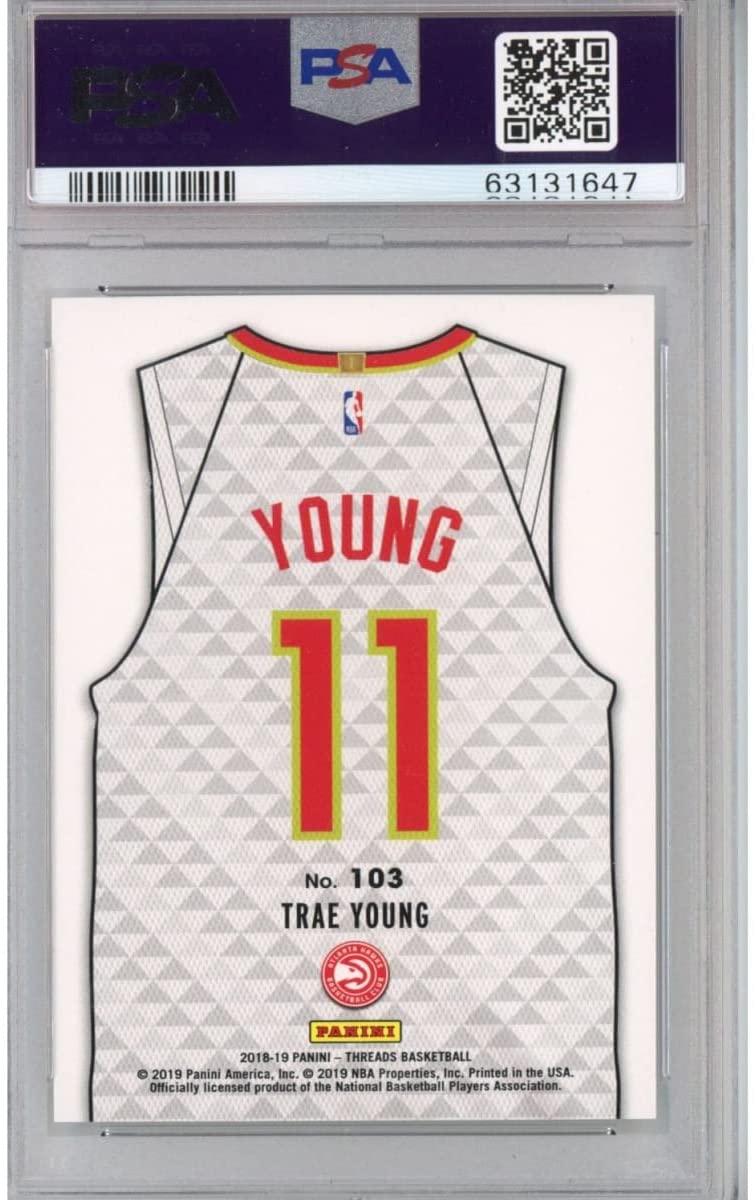 Graded 2018-19 Panini Threads Trae Young #103 Rookie RC Basketball Card PSA 10 Gem Mint