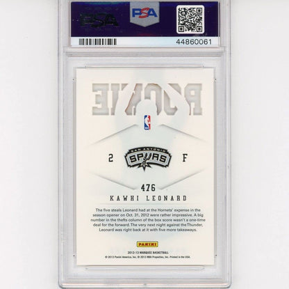 Graded 2012-13 Panini Marquee Kawhi Leonard #476 Rookie RC Basketball Card PSA 10 Gem Mint