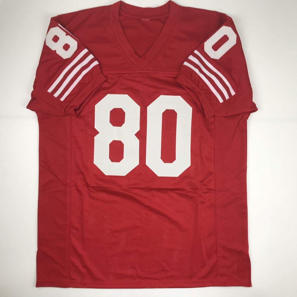 Autographed/Signed Jerry Rice San Francisco Red Football Jersey Beckett BAS COA