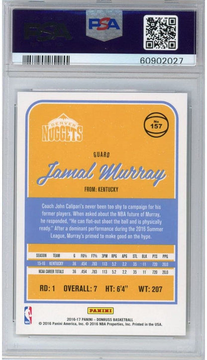 Graded 2016-17 Panini Donruss Jamal Murray #157 Rookie RC Basketball Card PSA 10 Gem Mint