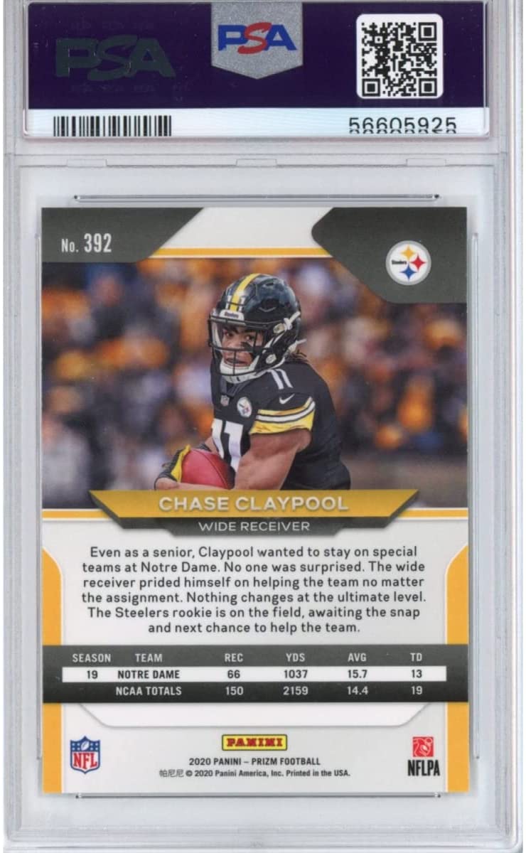 Graded 2020 Panini Prizm Chase Claypool #292 Rookie RC Football Card PSA 10 Gem Mint