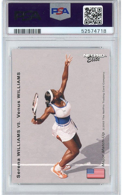 Graded 2003 Netpro Elite Serena vs. Venus Williams Major Matchup Rookie RC Tennis Card PSA 10 Gem Mint