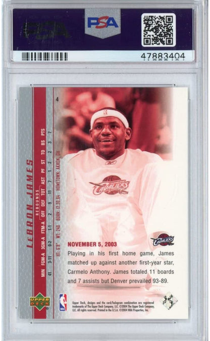 Graded 2003-04 Upper Deck UD LeBron James #10 Phenomenal Beginning Rookie RC Basketball Card PSA 10 Gem Mint