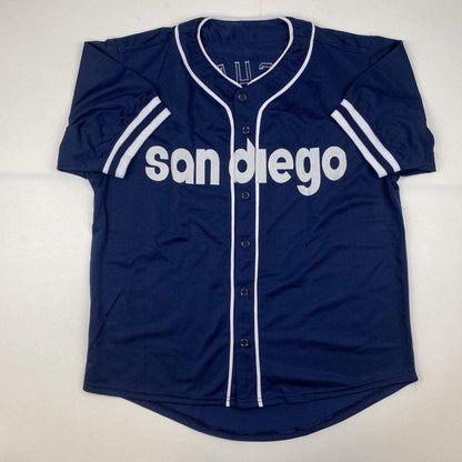 Autographed/Signed Manny Machado San Diego Blue Baseball Jersey Beckett BAS COA