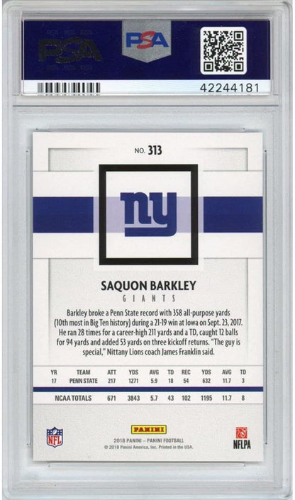 Graded 2018 Panini Saquon Barkley #313 Rookie RC Football Card PSA 10 Gem Mint