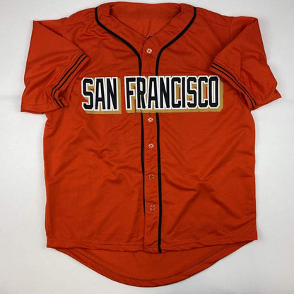 Autographed/Signed Evan Longoria San Francisco Orange Baseball Jersey JSA COA