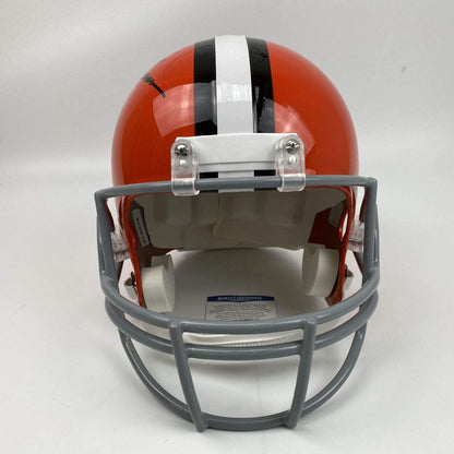 Autographed/Signed Jim Brown Cleveland Browns Full Size FS F/S Replica Football Helmet Beckett BAS COA