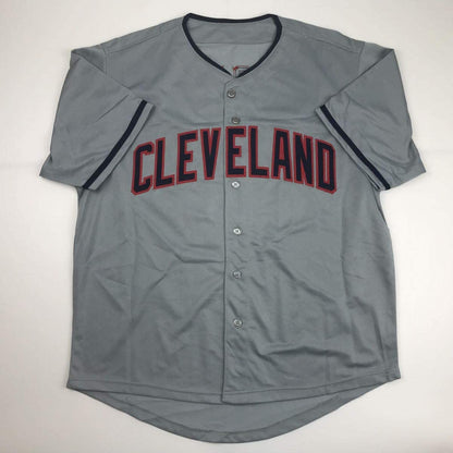 Autographed/Signed Omar Vizquel Cleveland Grey Baseball Jersey PSA/DNA COA