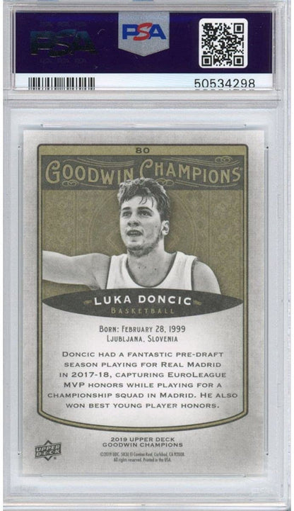 Graded 2019 Upper Deck UD Goodwin Champions Luka Doncic #80 Rookie RC Basketball Card PSA 10 Gem Mint