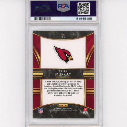Graded 2019 Panini Select Kyler Murray #113 Rookie RC Football Card PSA 9 Mint