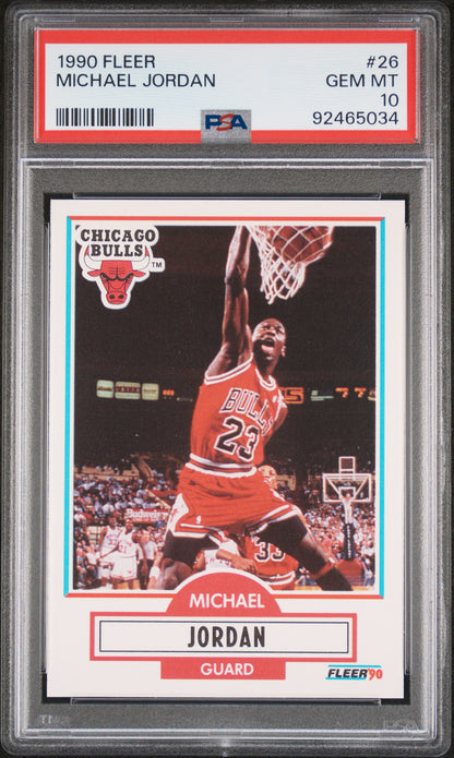 Graded 1990 Fleer Michael Jordan #26 Basketball Card PSA 10 Gem Mint
