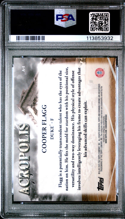 Graded 2024 Topps Bowman Chrome U Cooper Flagg #A1 Acroplis Rookie RC Basketball Card PSA 10 Gem Mint