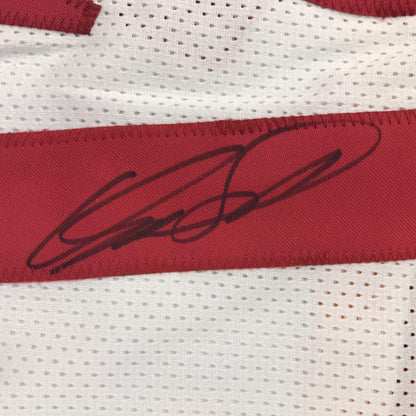 Framed Autographed/Signed Dominique Wilkins 33x42 Atlanta White Basketball Jersey JSA COA